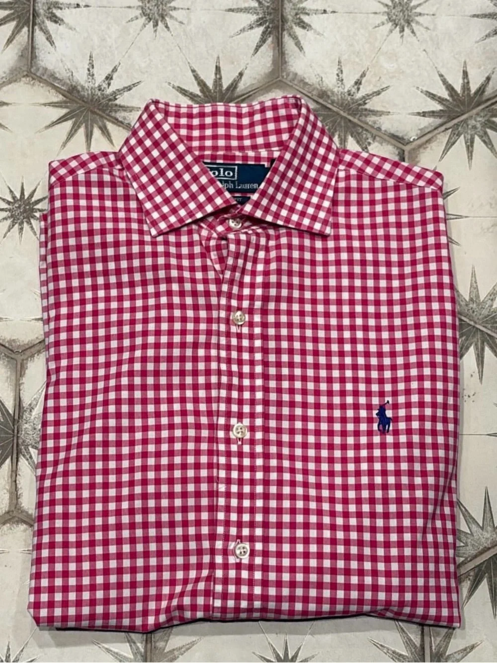 Polo by Ralph Lauren Pink and White Gingham Button-Down Shirt